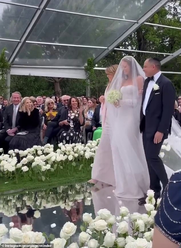 Heiress Georgia Geminder and investment director Matthew Danos tied the knot during a lavish Melbourne wedding