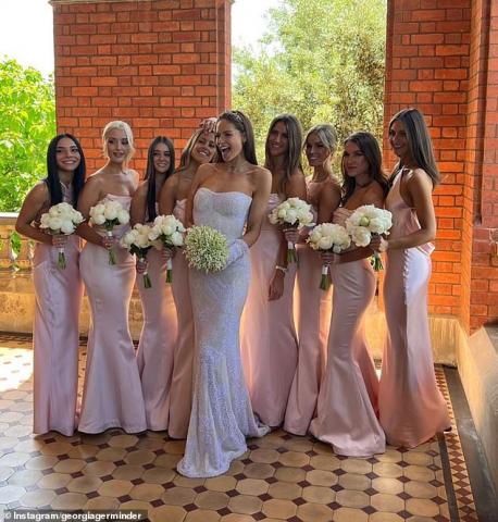 Heiress Georgia Geminder and investment director Matthew Danos tied the knot during a lavish Melbourne wedding